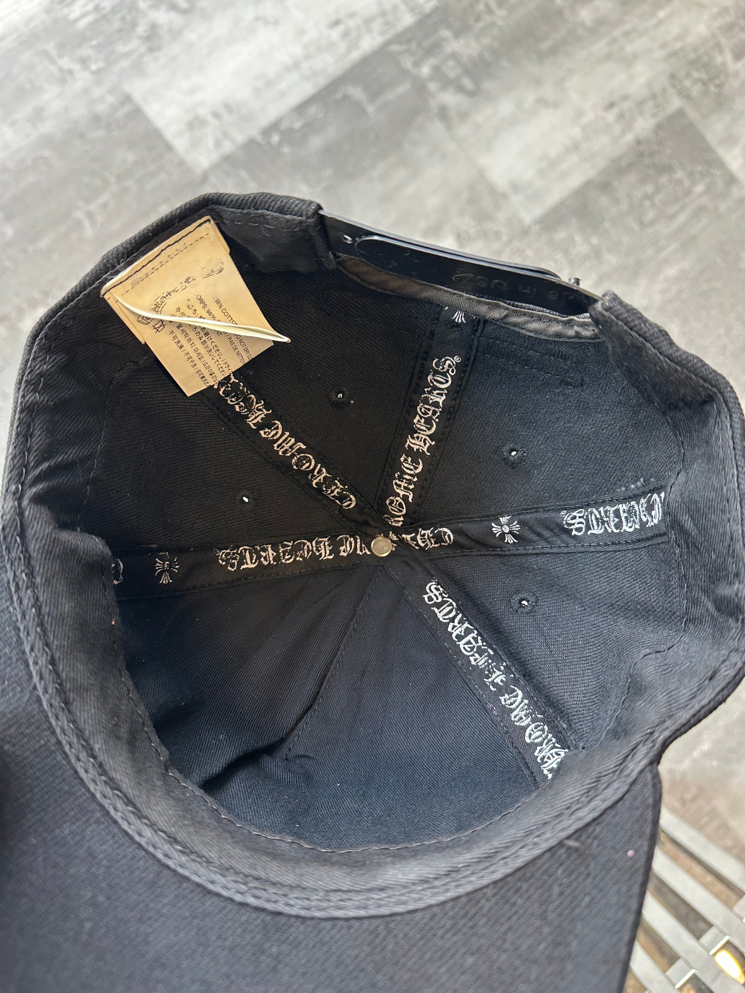Chrome Hearts Fleur Scroll Logo Snapback Hat Black
