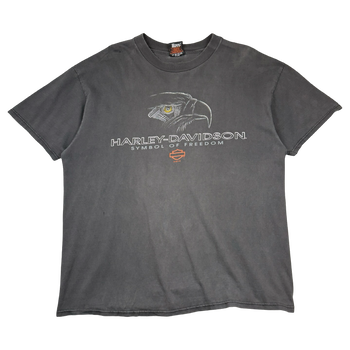 Vintage Harley Davidson Symbol Of Freedom Eagle Tee Black