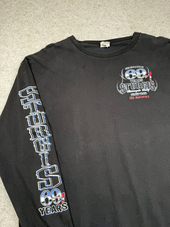 Vintage Harley Davidson Sturgis 70th Anniversary L/S Tee Black