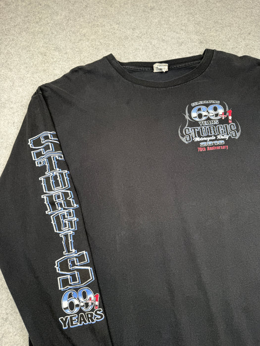 Vintage Harley Davidson Sturgis 70th Anniversary L/S Tee Black | Vitnage Clothing Store Canada