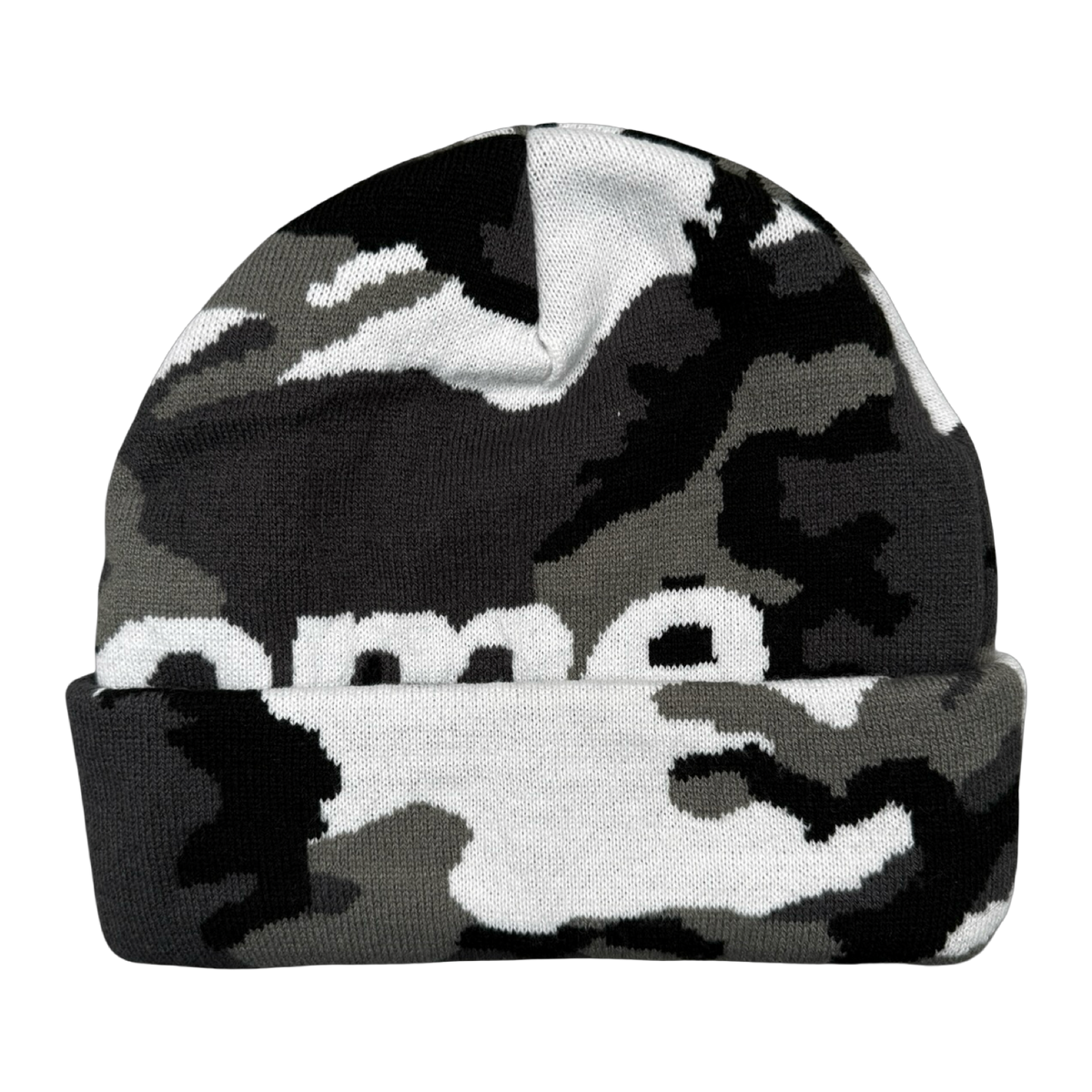 Supreme Camo Big Logo Beanie Snow Camo (USED)
