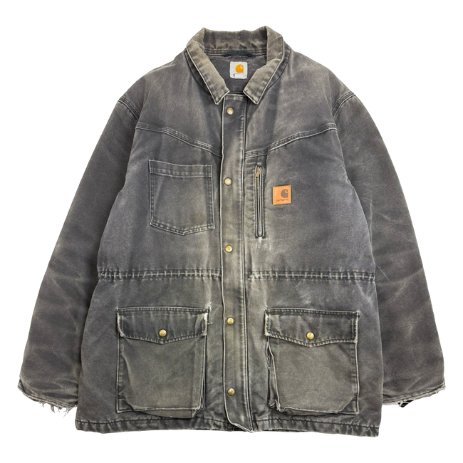 Vintage 2000s Carhartt Chore Work Coat Washed Black
