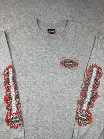 Vintage Harley Davidson The Shop L/S Tee Grey