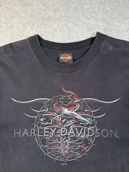 Vintage Harley Davidson Ribcage Flame Tee Black | Vitnage Clothing Store Canada