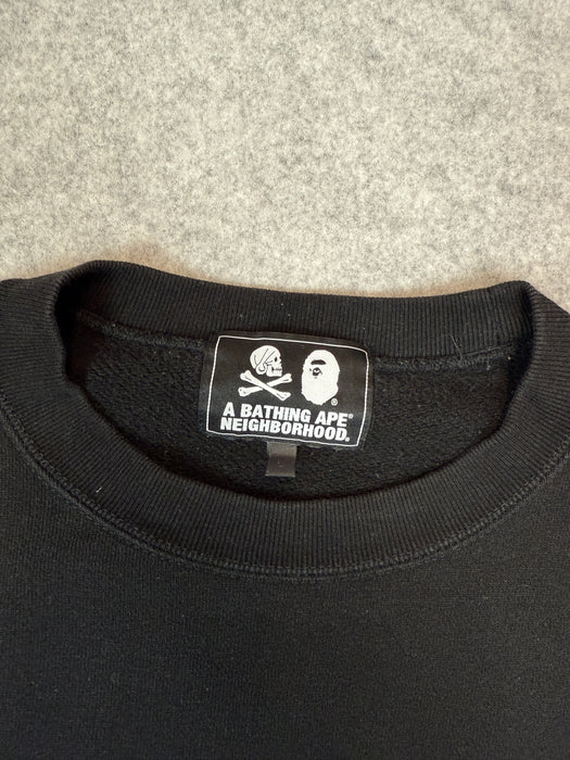 BAPE x Neighborhood Ape Skull Crewneck Black (USED) | Vitnage Clothing Store Canada