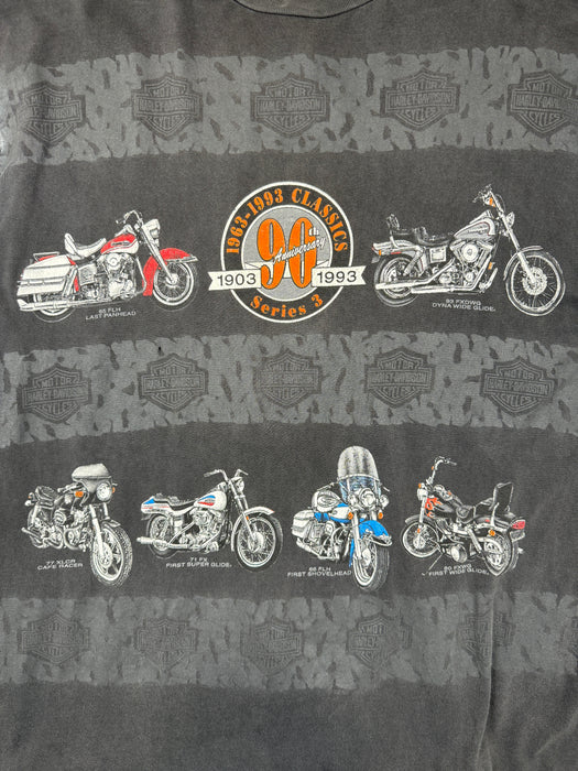 Vintage Harley Davidson 90th Anniversary Bikes Tee Black | Vitnage Clothing Store Canada