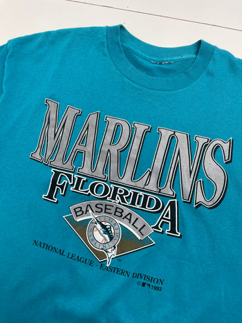 (M) Vintage '93 Florida Marlins Tee Aqua