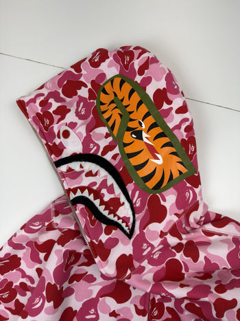 BAPE Big ABC Camo Shark Full Zip Hoodie Pink (USED)
