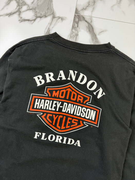Vintage 2000 Harley Davidson Brandon Pocket L/S Tee Black | Vitnage Clothing Store Canada