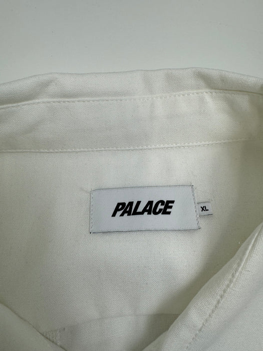 Palace Crochet Patchwork Button-Up Shirt White (USED) | Vitnage Clothing Store Canada