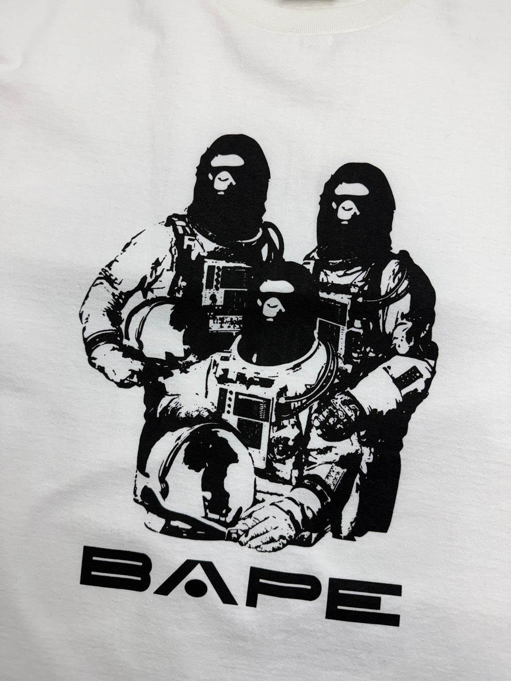 BAPE Logo Astronaut Tee White (USED)