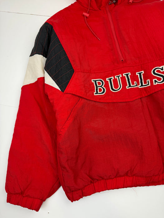 Vintage 90's Chicago Bulls Starter Hooded Jacket Red | Vitnage Clothing Store Canada