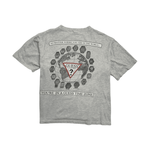 (L) Vintage 2000s Guess Time Zone Tee Light Grey | Vintage Clothing Store Canada