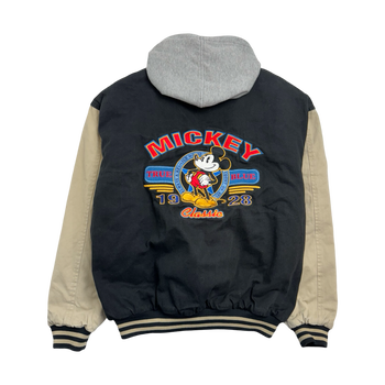 (M) Vintage Mickey Mouse Varsity Jacket Hooded