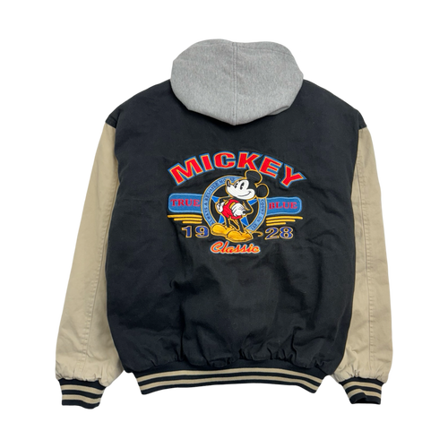 (M) Vintage Mickey Mouse Varsity Jacket Hooded | Vintage Clothing Store Canada