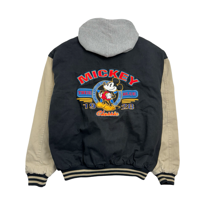 (M) Vintage Mickey Mouse Varsity Jacket Hooded | Vitnage Clothing Store Canada