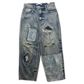 Bape Black Denim Patchwork Baggy Jeans (USED)