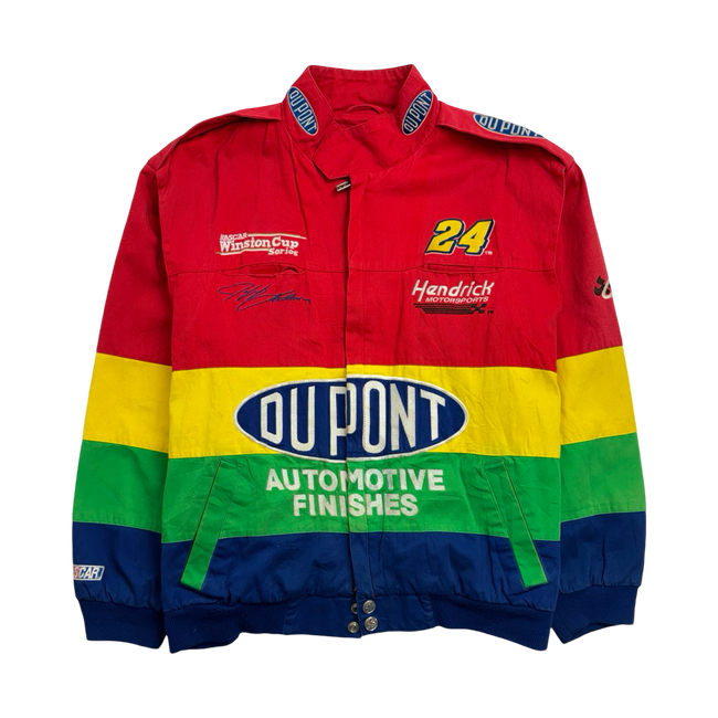 (M) Vintage Dupont Zip-Up Racing Jacket Multi