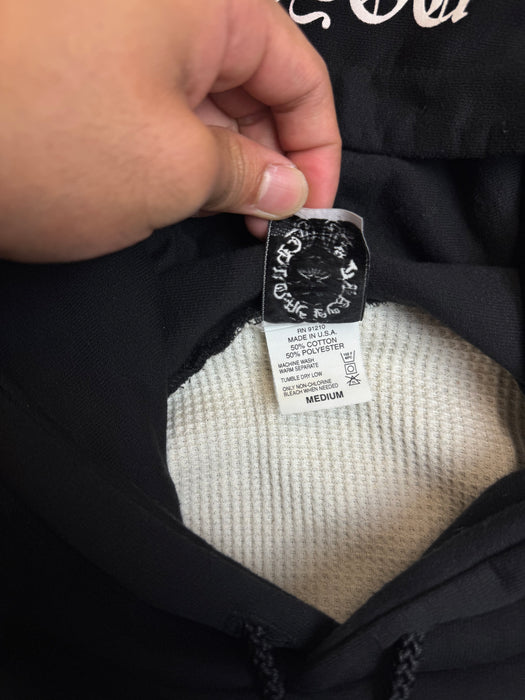 Vintage Chrome Hearts Horseshoe Thermal Hoodie Black | Vitnage Clothing Store Canada