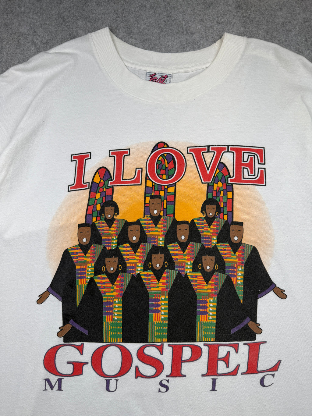 Vintage I Love Gospel Music Tee White