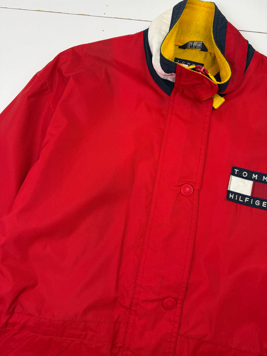 Vintage Tommy Hilfiger Windbreaker Light Jacket Red | Vitnage Clothing Store Canada