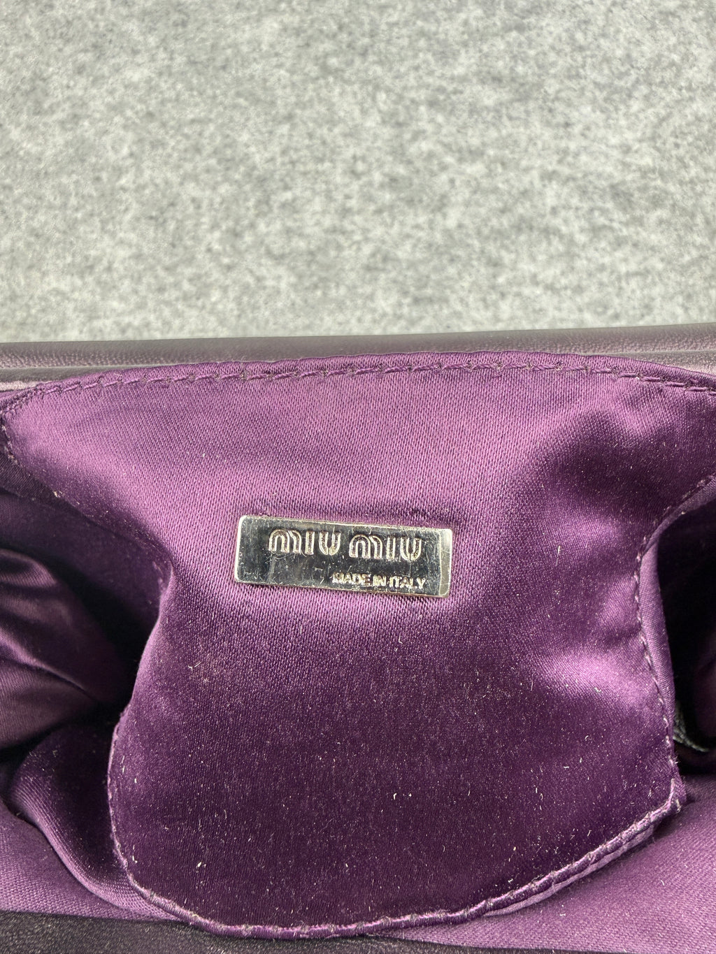Miu Miu Vitello Lux Matelasse Flap Pochette Purple