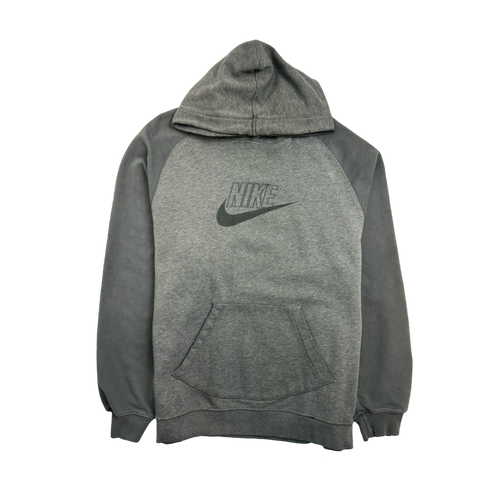 Vintage 2000s Nike Center Logo Hoodie Two Tone Grey | Vintage Clothing Store Canada