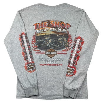 Vintage Harley Davidson The Shop L/S Tee Grey