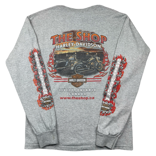Vintage Harley Davidson The Shop L/S Tee Grey | Vintage Clothing Store Canada