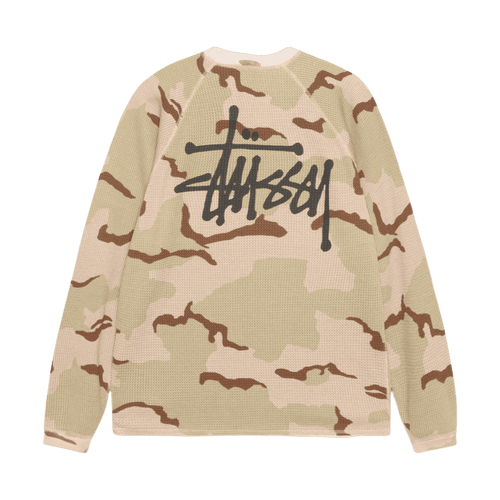 Stussy Basic Raglan Thermal L/S Sand Camo | Vintage Clothing Store Canada