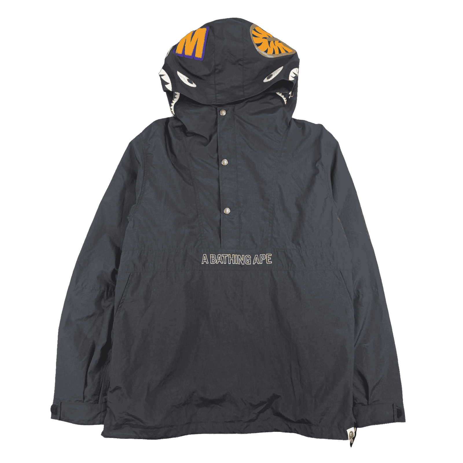 BAPE Shark Hooded Anorak Jacket Black (USED)