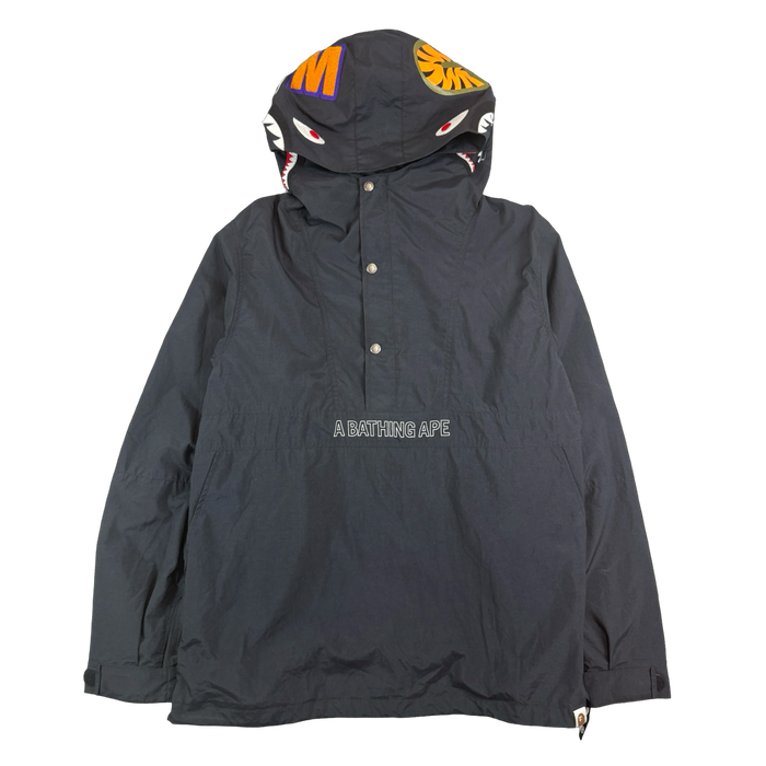 BAPE Shark Hooded Anorak Jacket Black (USED) | Vitnage Clothing Store Canada