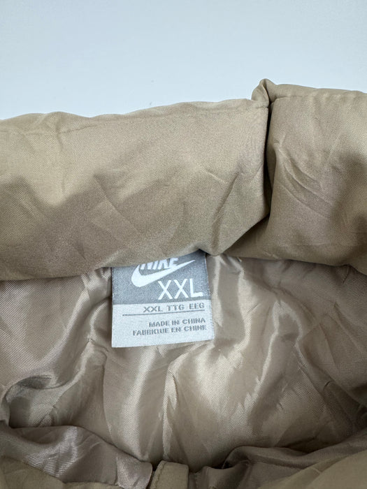 (XL) Vintage 2000s Nike Full Zip Puffer Jacket Tan | Vitnage Clothing Store Canada