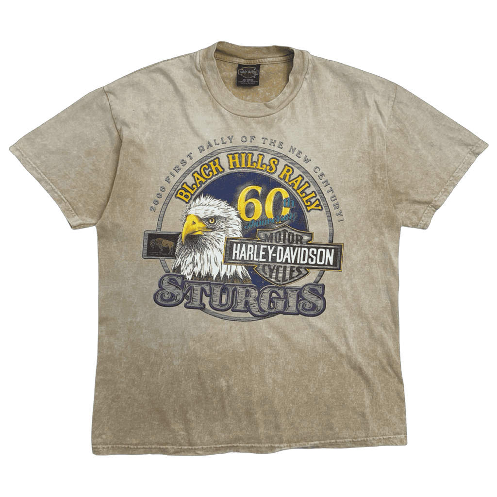 Vintage 2000 Harley Davidson Sturgis Rally Tee Light Brown