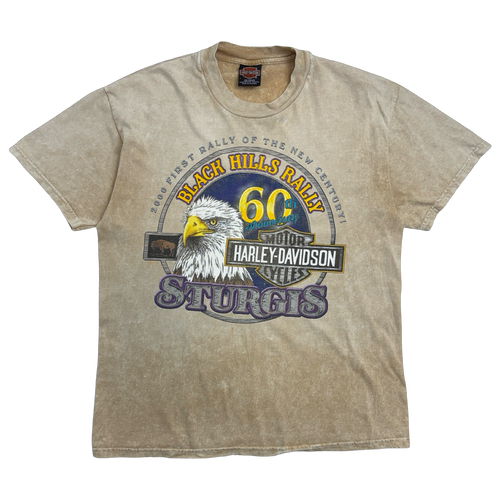 Vintage 2000 Harley Davidson Sturgis Rally Tee Light Brown | Vintage Clothing Store Canada