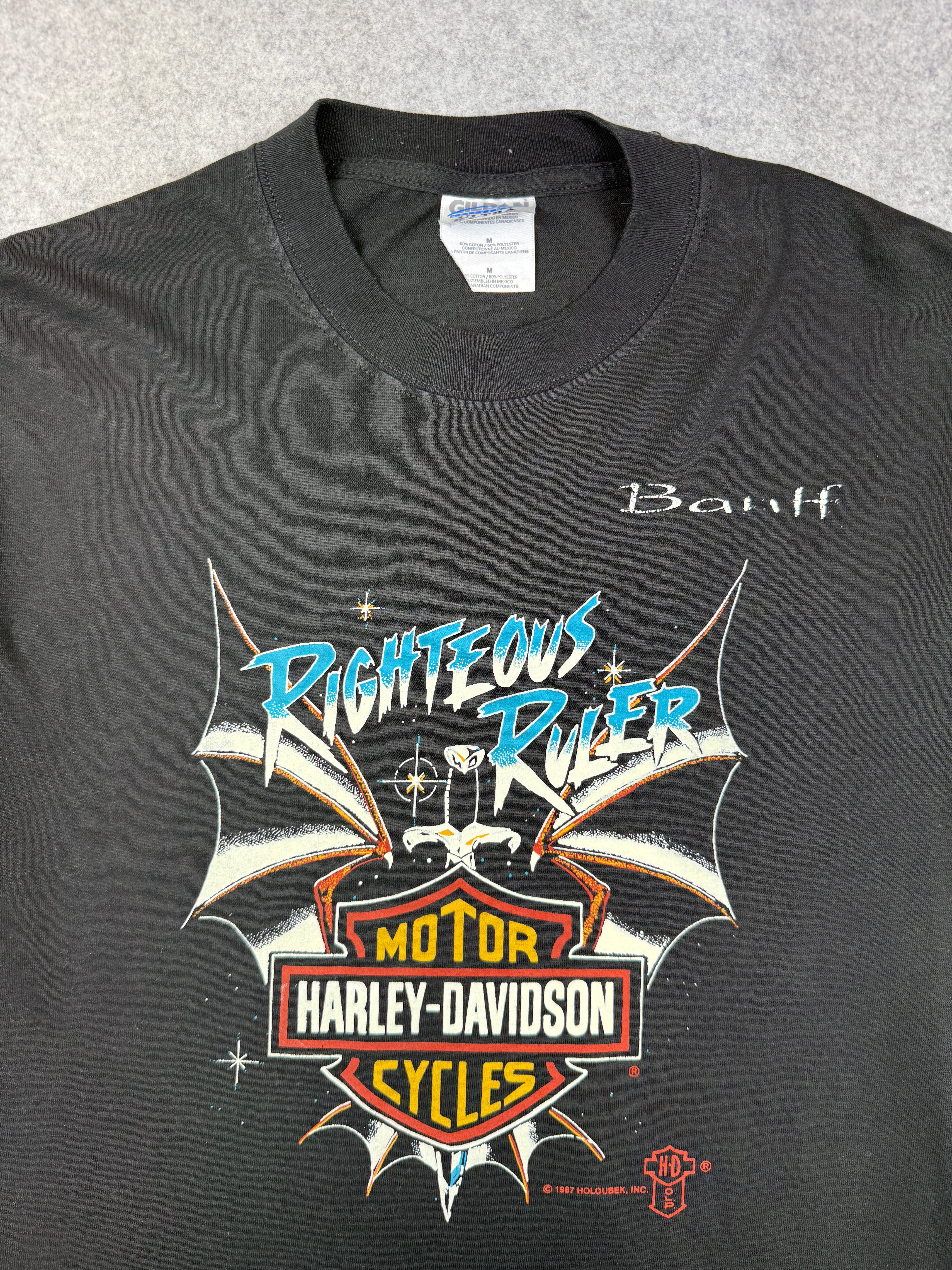 Vintage Harley Davidson Righteous Ruler Tee Black