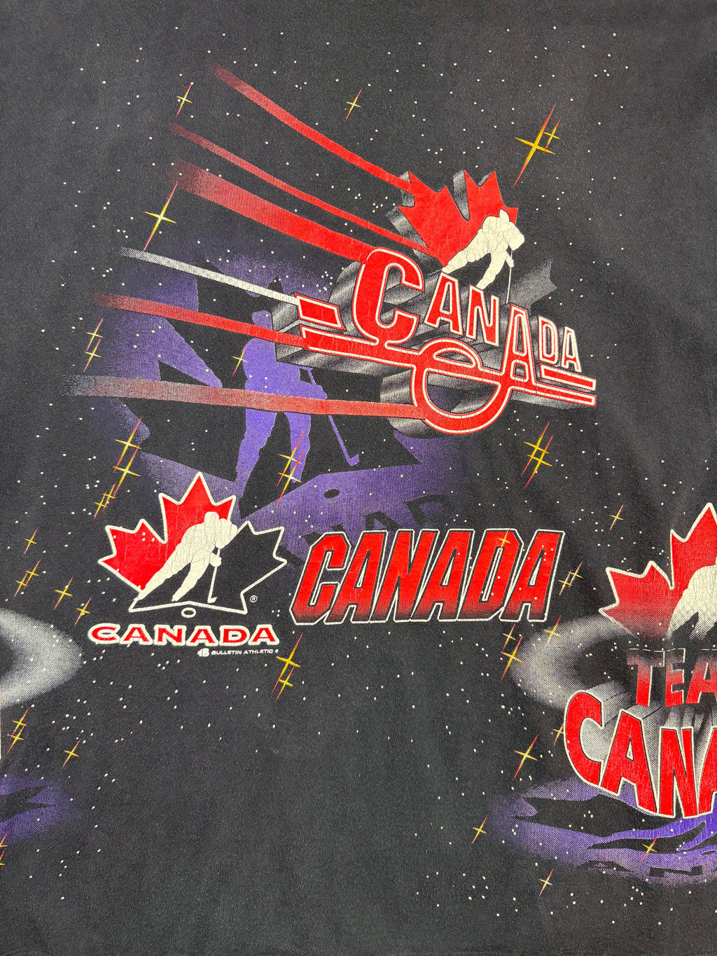 Vintage Team Canada Hockey AOP Tee Black