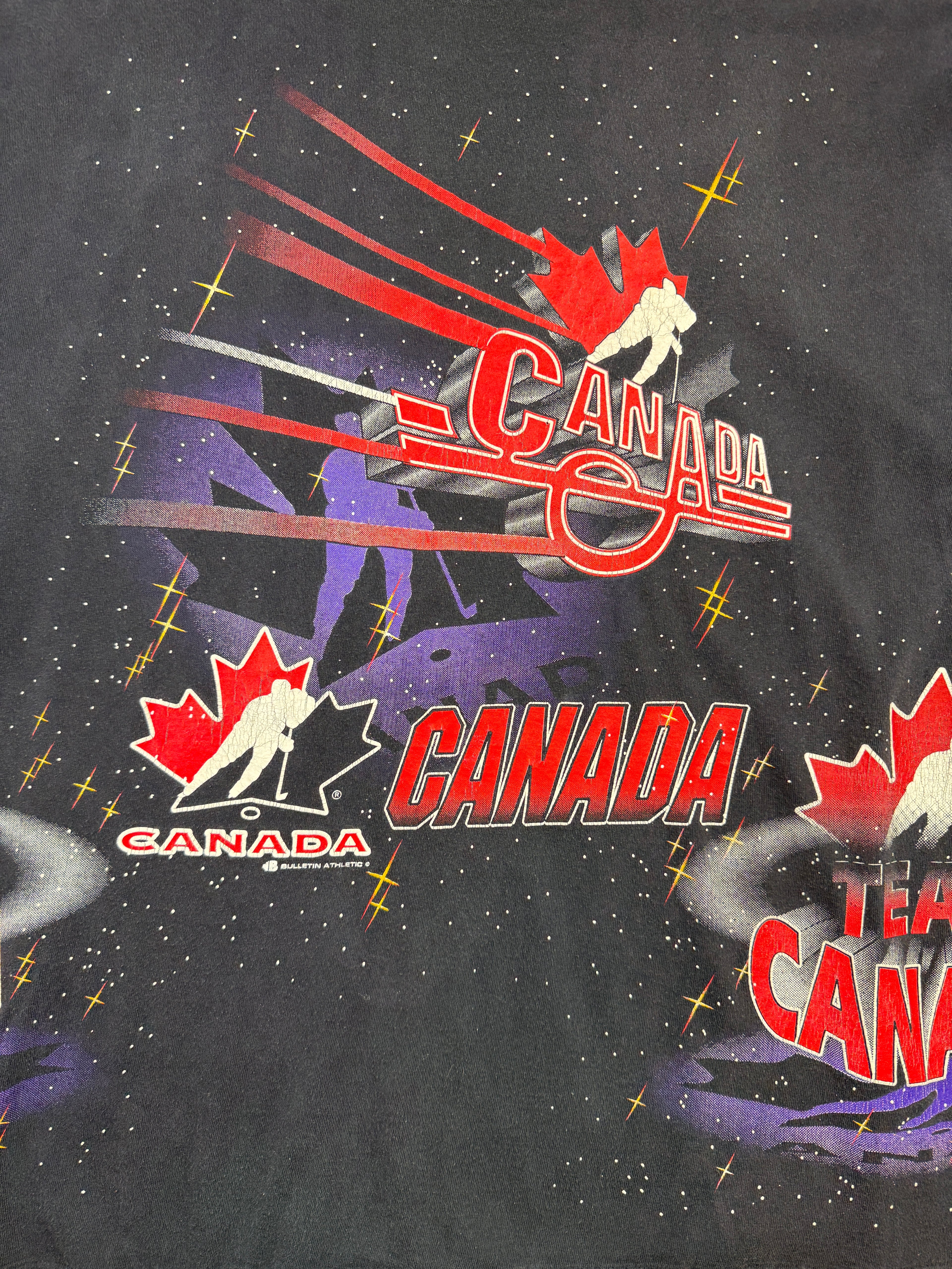 Vintage Team Canada Hockey AOP Tee Black