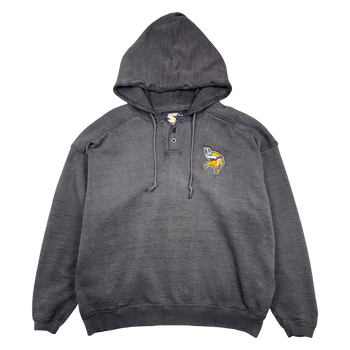 Vintage Minnesota Vikings Hoodie Faded Black