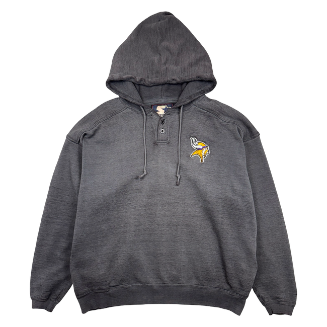 Vintage Minnesota Vikings Hoodie Faded Black