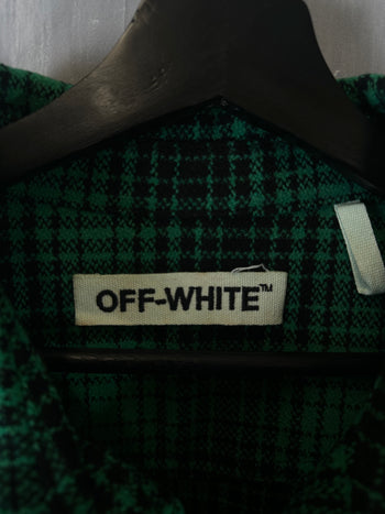 Off-White Diagonal Plaid Flannel Green (USED)