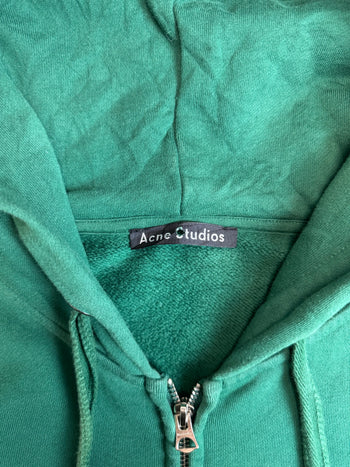 Acne Studios Ferris Face Zip Up Hoodie Green (USED)