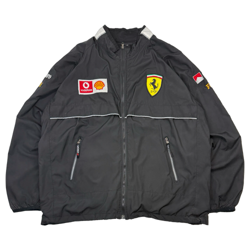 Vintage 2000's Formula 1 Ferrari Windbreaker Jacket Black | Vintage Clothing Store Canada