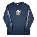 Vintage West Coast Choppers Script Sleeve Cross Logo L/S Tee Navy