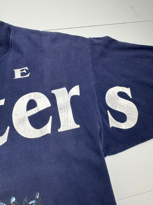 Vintage Cross Print Fire Fighter Tee Navy | Vitnage Clothing Store Canada