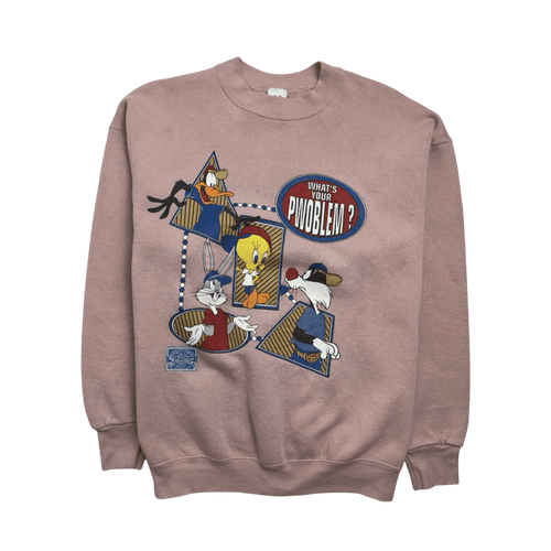 (M) Vintage ‘97 Looney Tunes Squad Sweatshirt Pink | Vintage Clothing Store Canada