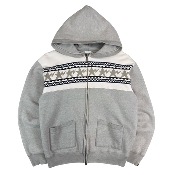 2000s BAPE Pattern Full Zip Hoodie Grey (USED)