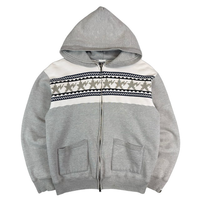 2000s BAPE Pattern Full Zip Hoodie Grey (USED)