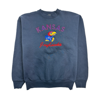 (L) Vintage University Of Kansas Sweatshirt Navy