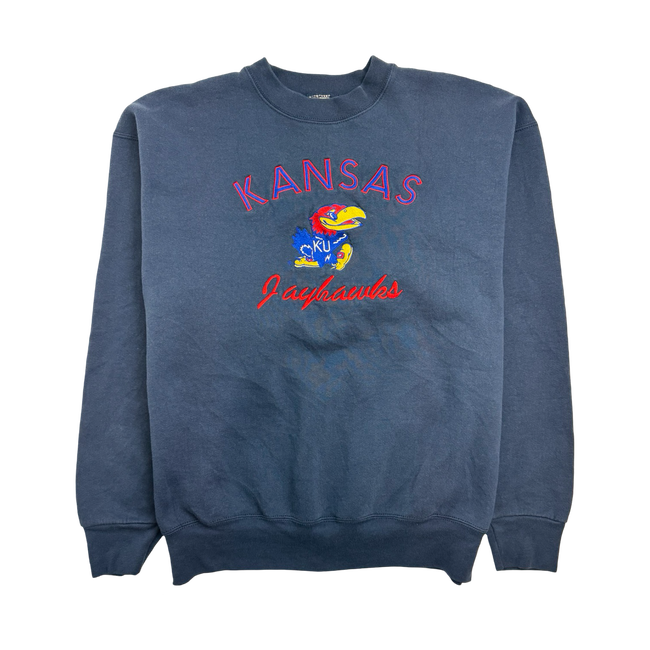 (L) Vintage University Of Kansas Sweatshirt Navy